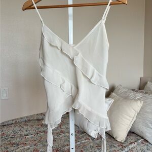 Wilfred Ivory Ruffle V-Neck Camisole
